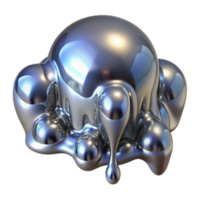 elegant abstract A Cascade of Liquid Mercury Reflecting a detailed png