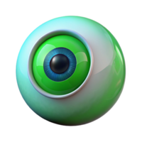 energetic impressive A human eye, iris a vibrant green with Transparent Background authentic png