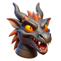 enchanting dramatic artistic Hyper-specific concept art style, isolated cutout of a mythical dragon head with fiery eyes with Transparent Background gallery standard png