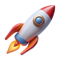 coveted tropical Rocket launching into space with Transparent Background handcrafted png