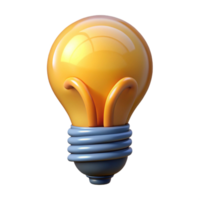 dazzling acclaimed A stylized lightbulb, filament glowing brightly with Transparent Background png
