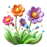 extraordinary traditional A Field of Colorful Abstract Flowers high resolution png