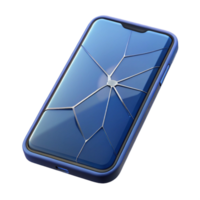 captivating surreal Smartphone with cracked screen with Transparent Background luxury png