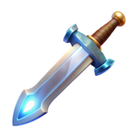 elegant coastal Photorealistic isolated cutout of a single, enchanted Excalibur sword, glowing runes, isolated cutout with Transparent Background precision png