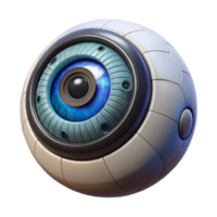 ethereal radiant Ultra-detailed, photorealistic, isolated cutout, professional render of a single cyberpunk bionic eye with intricate iris detail with Transparent Background perfect clarity png