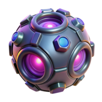 beautiful peaceful classic Photorealistic, ultra-detailed, isolated cutout, professional render of a single cyberpunk energy cell with glowing core with Transparent Background high quality png