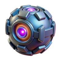 breathtaking passionate art deco Photorealistic, ultra-detailed, isolated cutout, professional render of a single cyberpunk energy cell with glowing core with Transparent Background expertly shot png