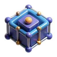 dramatic coveted Photorealistic isolated cutout of a single quantum computing qubit, advanced computing technology with Transparent Background png