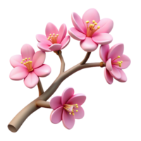 beautiful notable Tree branch with cherry blossoms with Transparent Background Branch and blossoms are considered a single entity png