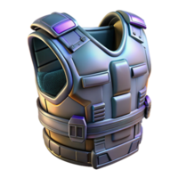 dramatic wonderful Photorealistic, ultra-detailed professional render, isolated cutout of a single cyberpunk combat vest with integrated armor plating with Transparent Background impeccable png