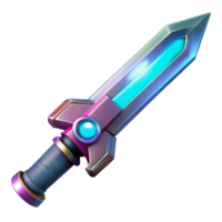 elegant distinguished Photorealistic, ultra-detailed professional render, isolated cutout of a single cyberpunk energy blade with retractable design with Transparent Background png