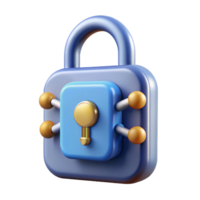 dazzling dynamic abstract Cybersecurity lock icon with Transparent Background elite png