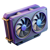 dreamy pristine Graphics card with powerful cooling system with Transparent Background crisp png