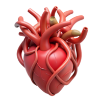 distinctive industrial A beating human heart made of intertwined vines with Transparent Background refined png