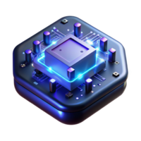 extraordinary abstract A Single Glowing Circuit Board Floating premium png