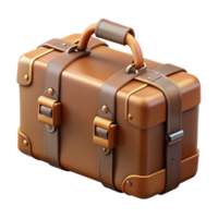 ethereal dramatic Hyper-specific, photorealistic isolated cutout of a vintage leather suitcase with straps with Transparent Background gallery standard png