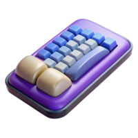 dramatic elegant Ergonomic keyboard with wrist rest with Transparent Background expertly shot png