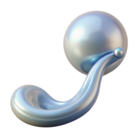captivating harmonious avant-garde A single pearl transforming into a flowing stream of water with Transparent Background sharp png