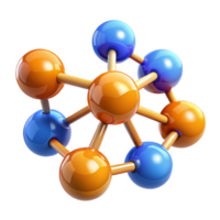 alluring notable A single molecule composed of vibrant, interconnected spheres with Transparent Background png
