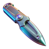 exquisite energetic modern Concept art style, hyper-specific, isolated cutout of a futuristic, metallic, multi-tooled utility knife Ultra-detailed with Transparent Background perfect clarity png