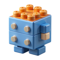 enchanting unforgettable Concept art style, isolated cutout of a self-assembling, robotic brick with Transparent Background png