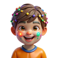 magnificent contemporary Portrait of a Child with Bright Colorful high resolution png
