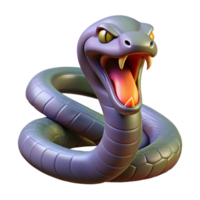 dramatic vintage Photorealistic, hyper-specific, concept art style render of a single Gorgon's snake, hissing with Transparent Background professional png