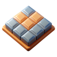 exemplary contemporary Hyper-specific professional render of a single, glazed ceramic floor tile with a geometric pattern Isolated cutout with Transparent Background authentic png