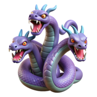 ethereal vibrant Hydra, multi-headed serpent with Transparent Background high resolution png