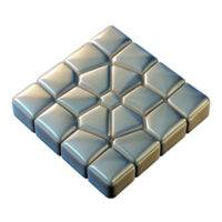 dreamy splendid Hyper-specific professional render of a single, glazed ceramic floor tile with a geometric pattern Isolated cutout with Transparent Background crisp png