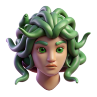 exemplary urban Medusa's head with snakes with Transparent Background sharp png
