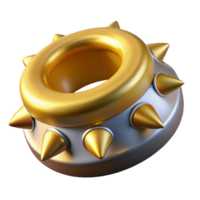 dramatic magnificent Photorealistic, hyper-specific, concept art style render of a single Cerberus's collar stud, engraved with Transparent Background luxury png