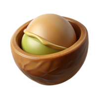 beautiful nostalgic elegant Macadamia nut, in shell with Transparent Background handcrafted png