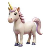 captivating distinctive Unicorn, horse with a single horn with Transparent Background png