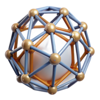dynamic mesmerizing Geodesic dome connector hub, with Transparent Background refined png