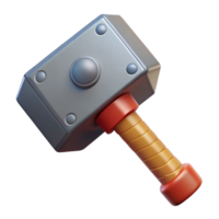 enchanting contemporary Thor's hammer, Mjolnir with Transparent Background sharp png