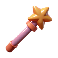 dramatic alluring Concept art style, isolated cutout of a single, stylized magic wand with Transparent Background crisp png