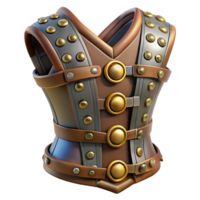 dramatic passionate minimalist Steampunk corset with metallic buckles and rivets with Transparent Background top-tier png