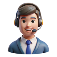elegant intense nordic Portrait of a helpful customer service representative, with Transparent Background premium png