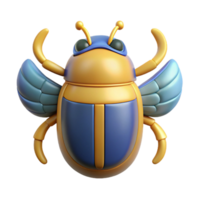 dazzling minimalist Scarab beetle, Egyptian sacred symbol with Transparent Background refined png