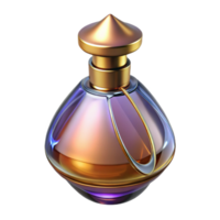 alluring retro Concept art style, isolated cutout of a single Art Nouveau perfume bottle, photorealistic, ultra-detailed, professional render with Transparent Background luxury png