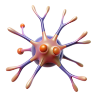 alluring bold vintage Hyper-specific professional render, isolated cutout, single neuron cell, scientifically accurate with Transparent Background elite png