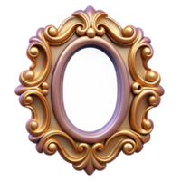 exemplary futuristic Ultra-detailed, hyper-specific isolated cutout of a single Art Nouveau picture frame with ornate detailing, professional render, concept art style with Transparent Background 4K png