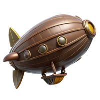 alluring quintessential Steampunk zeppelin miniature model with detailed fins with Transparent Background png
