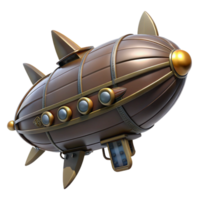 dazzling iconic Steampunk zeppelin miniature model with detailed fins with Transparent Background png