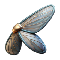 dazzling avant-garde Hyper-specific, professional render of a single biomechanical insect wing, ultra-detailed, isolated cutout with Transparent Background crisp png