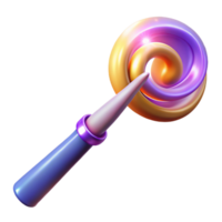 enchanting coveted A gleaming magic wand, swirling energy emanating from the tip with Transparent Background png