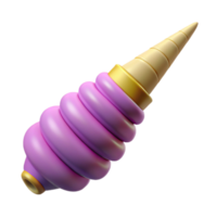 captivating exemplary Photorealistic, ultra-detailed isolated cutout of a single, unicorn horn with spiraling grooves, professional render with Transparent Background png