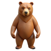 enchanting memorable Concept art style, hyper-specific isolated cutout professional render of a single grizzly bear standing on hind legs with Transparent Background png