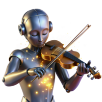 extraordinary artistic A Humanoid Robot Playing a Violin high resolution png